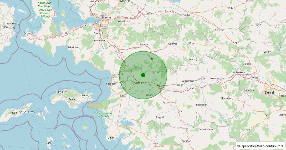 25 Kasım 2025 saat 16:05 - Germencik - Bozköy - 1.20ML depreminin harita gösterimi