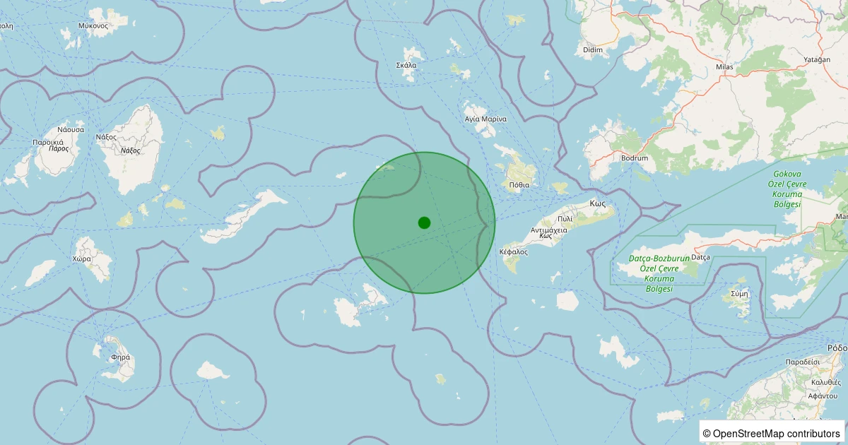 25 Kasım 2025 saat 20:13 - EGE - 3.30ml depreminin harita gösterimi