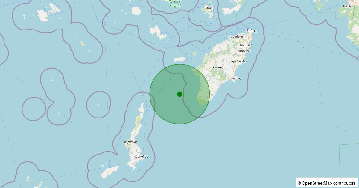 25 Kasım 2025 saat 23:45 - Ege Denizi - [80.92 km] Datça (Muğla) - 1.70ML depreminin harita gösterimi