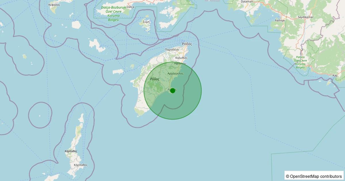 26 Kasım 2025 saat 11:30 - RODOS - 2.00ml depreminin harita gösterimi