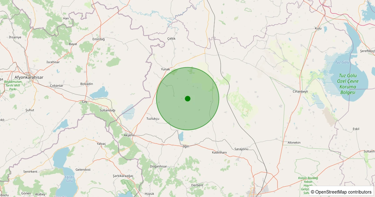 26 Kasım 2025 saat 13:08 - Yunak - Harunlar - 1.70ml depreminin harita gösterimi