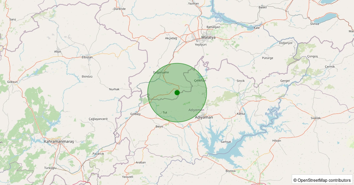 26 Kasım 2025 saat 17:27 - Doğanşehir - Gedikağzı - 1.40ml depreminin harita gösterimi