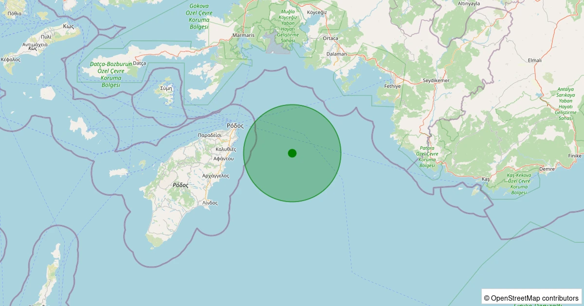 26 Kasım 2025 saat 20:48 - AKDENIZ - 3.80ml depreminin harita gösterimi
