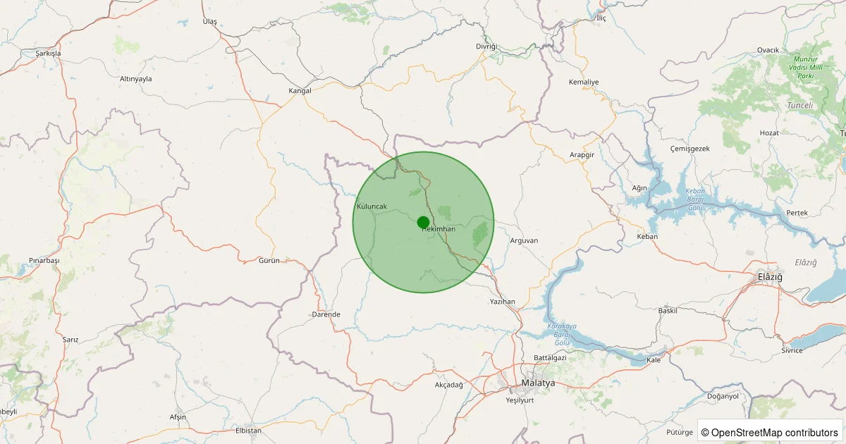 10 Ekim 2025 saat 00:10 - Hekimhan - Yeni - 1.00ml depreminin harita gösterimi