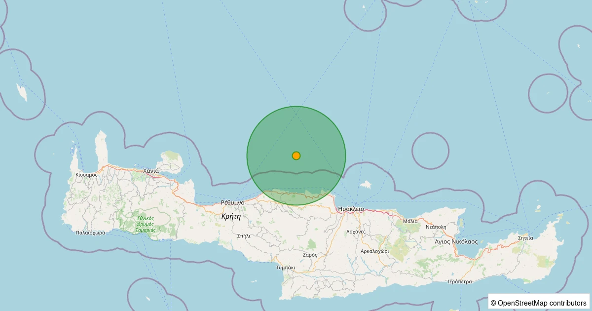 27 Kasım 2025 saat 03:08 - GIRIT - 4.80ml depreminin harita gösterimi