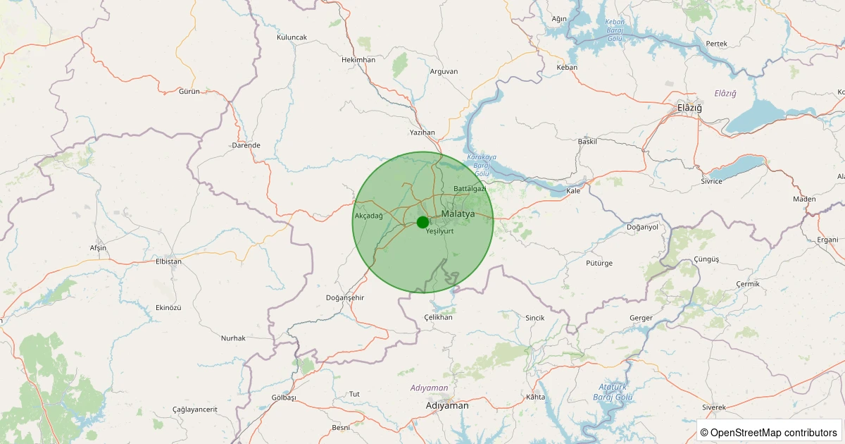 27 Kasım 2025 saat 12:48 - Yeşilyurt - İkizce - 1.30ml depreminin harita gösterimi