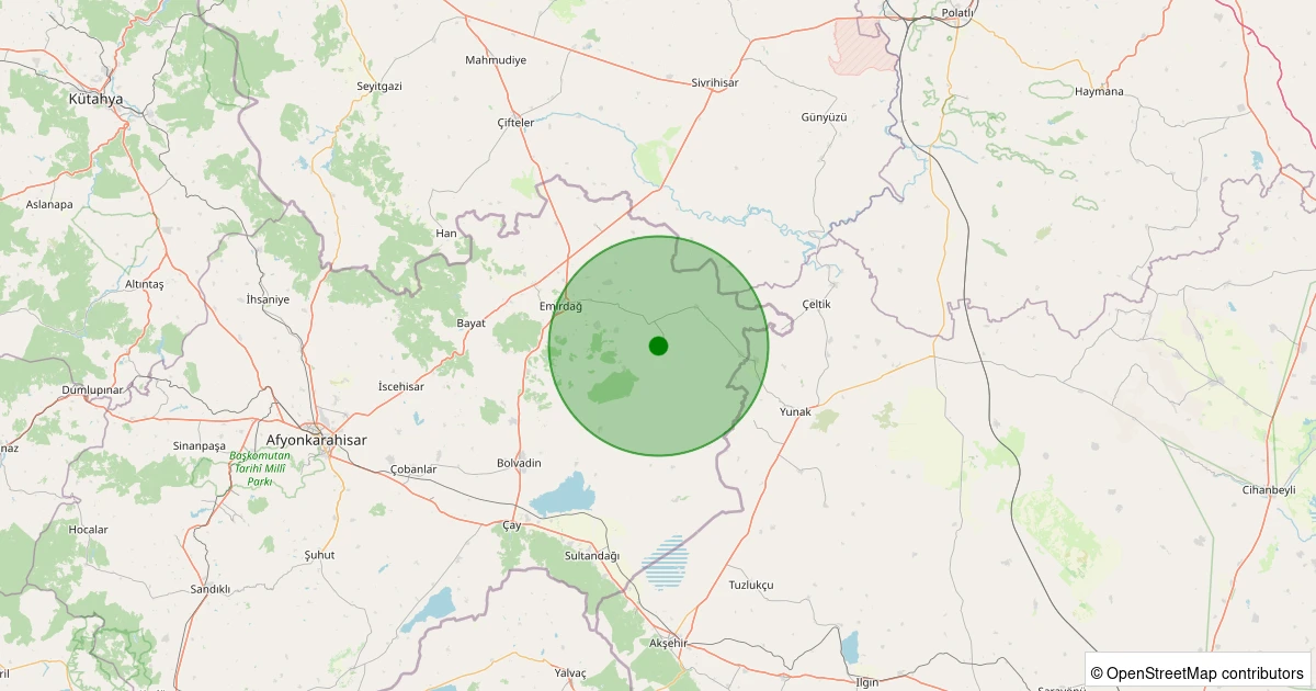27 Kasım 2025 saat 20:54 - Emirdağ - Bademli/Adalet Köyü - 1.70ml depreminin harita gösterimi