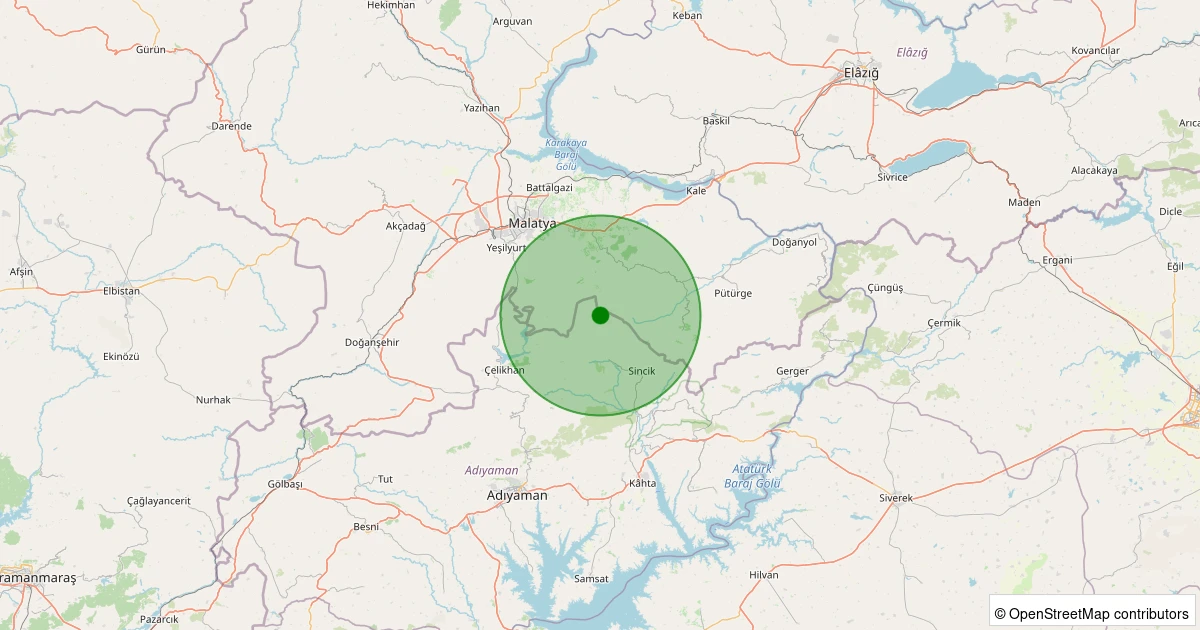 27 Kasım 2025 saat 23:58 - Sincik - Aksu Köyü - 0.80ML depreminin harita gösterimi