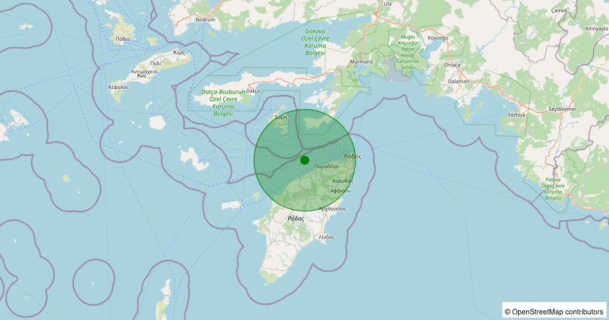 28 Kasım 2025 saat 03:59 - Ege Denizi - [26.13 km] Marmaris (Muğla) - 1.60ML depreminin harita gösterimi
