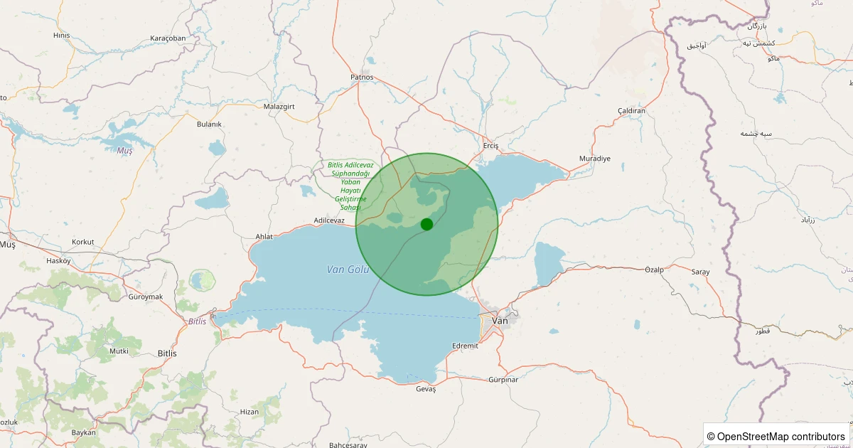 28 Kasım 2025 saat 05:38 - Adilcevaz - 1.20ml depreminin harita gösterimi