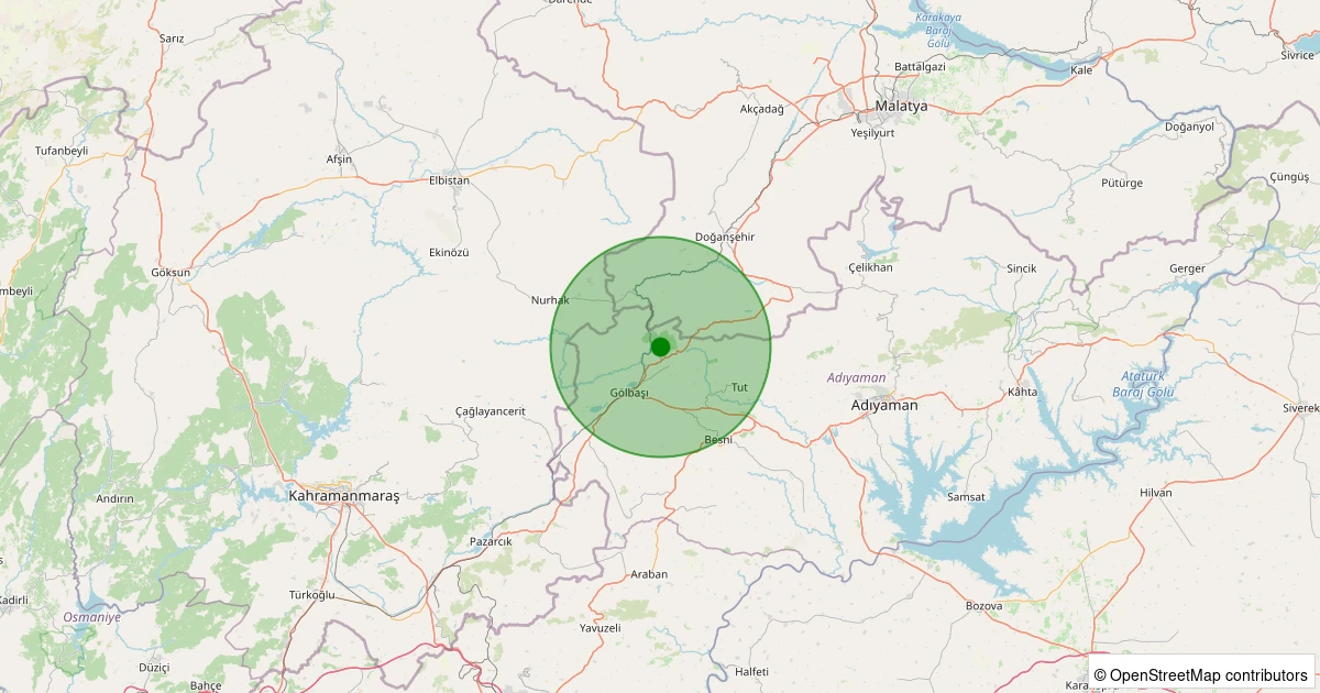 28 Kasım 2025 saat 11:29 - Gölbaşı - Karabahşılı Köyü - 1.60ml depreminin harita gösterimi