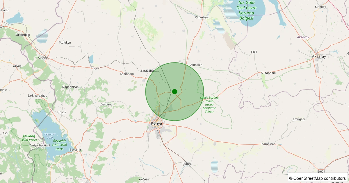 28 Kasım 2025 saat 12:12 - Selçuklu - Sarıcalar Köyü - 1.30ml depreminin harita gösterimi