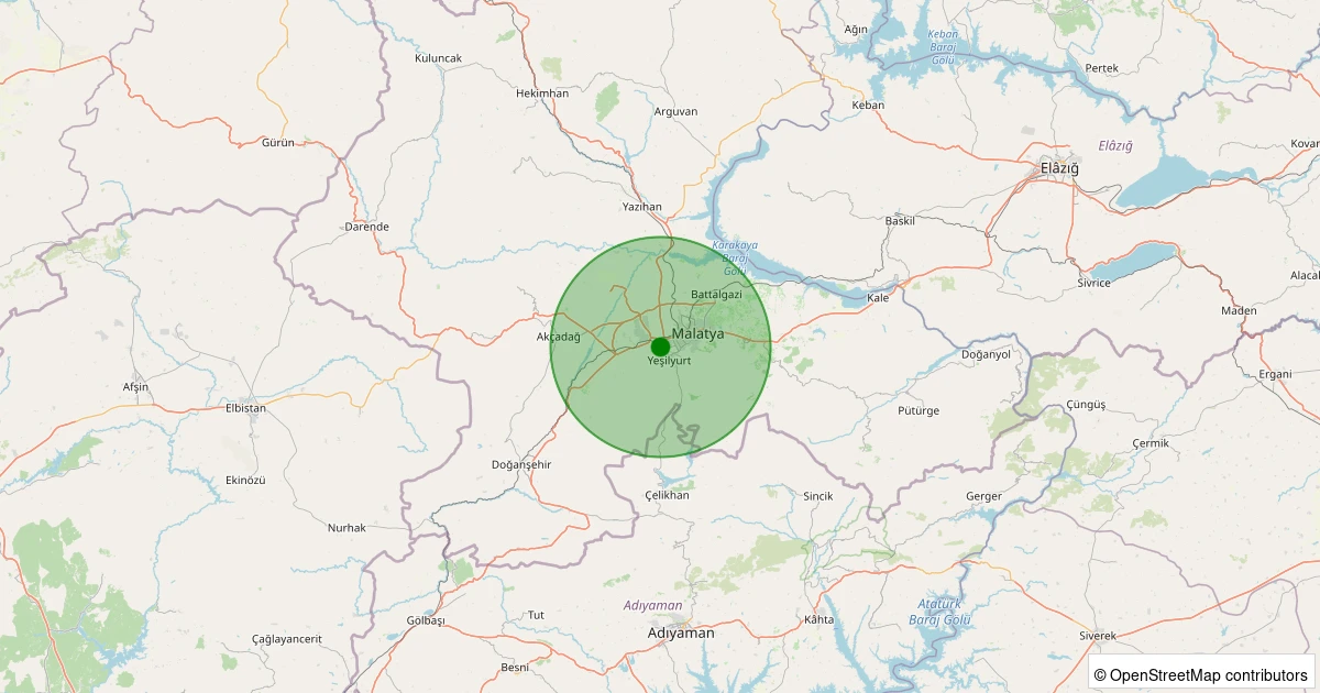 28 Kasım 2025 saat 14:49 - Yeşilyurt - Yakınca - 1.50ml depreminin harita gösterimi