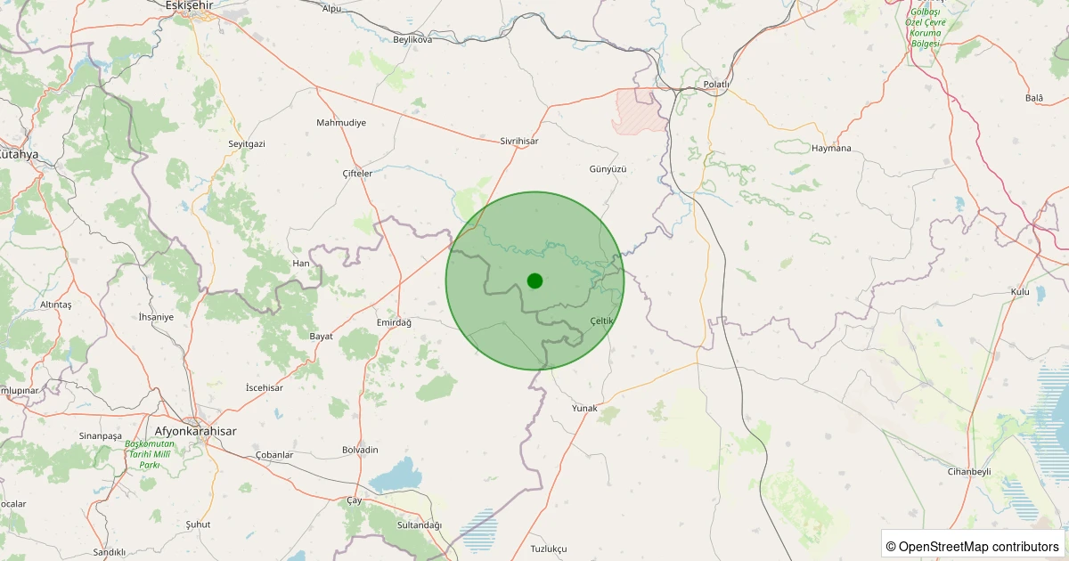 29 Kasım 2025 saat 03:59 - Sivrihisar - Kaldırım - 1.20ml depreminin harita gösterimi