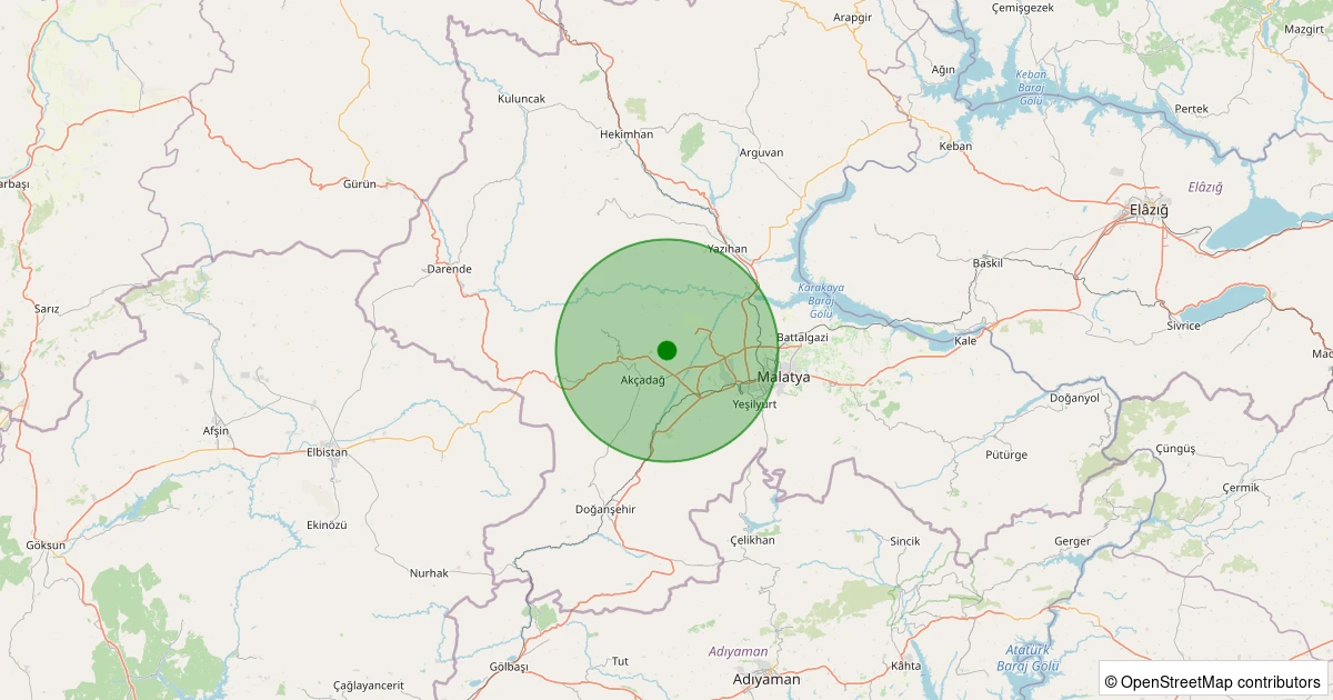 27 Kasım 2025 saat 03:55 - Akçadağ - Eğin - 1.10ml depreminin harita gösterimi