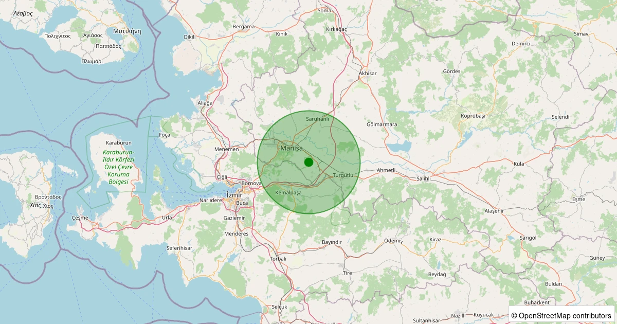 29 Kasım 2025 saat 11:47 - Şehzadeler - 1.50ML depreminin harita gösterimi