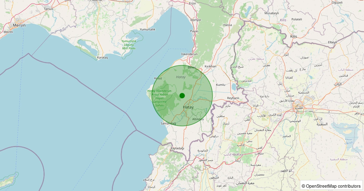 29 Kasım 2025 saat 13:02 - Antakya - Kisecik - 2.80ml depreminin harita gösterimi