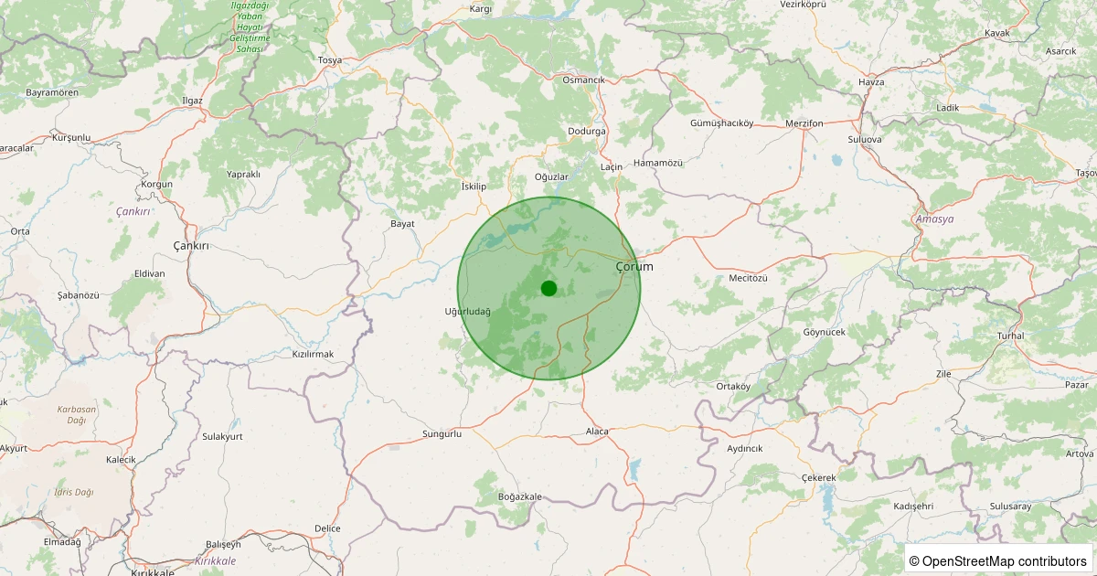 30 Kasım 2025 saat 01:08 - Merkez - Seydim Çakallı Köyü - 1.20ml depreminin harita gösterimi