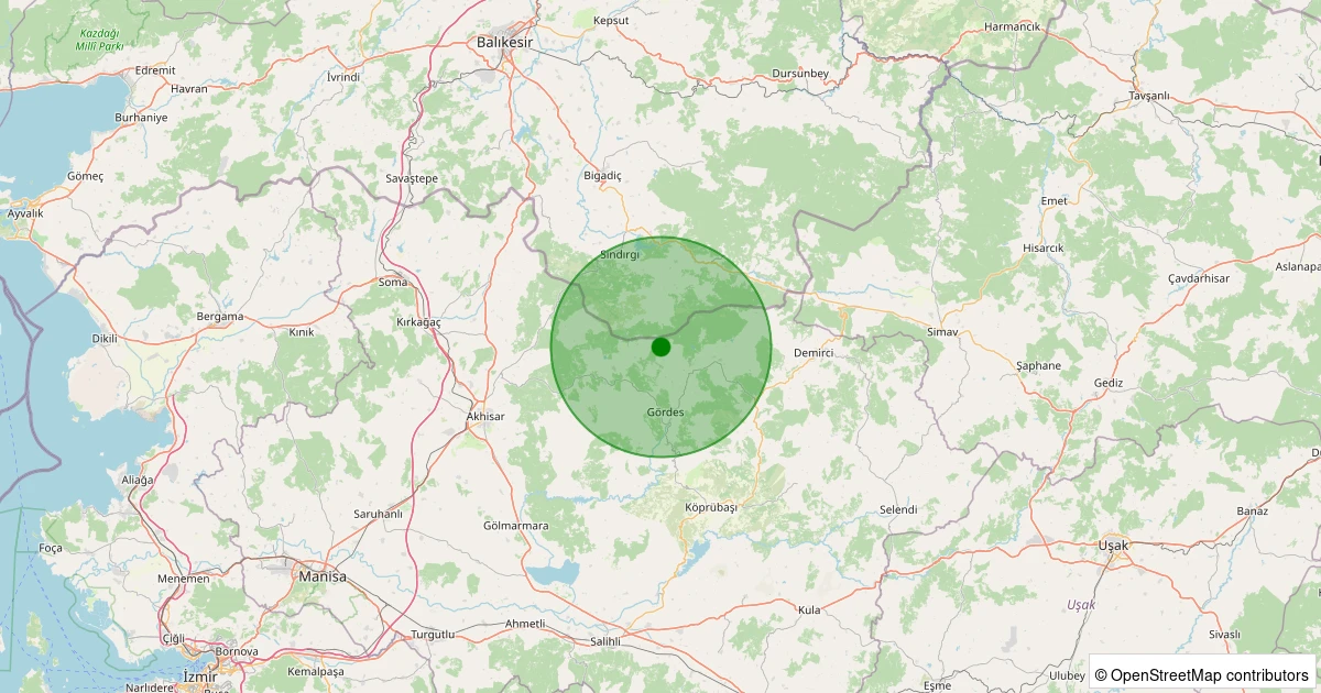 30 Kasım 2025 saat 03:08 - Gördes - 1.20ml depreminin harita gösterimi