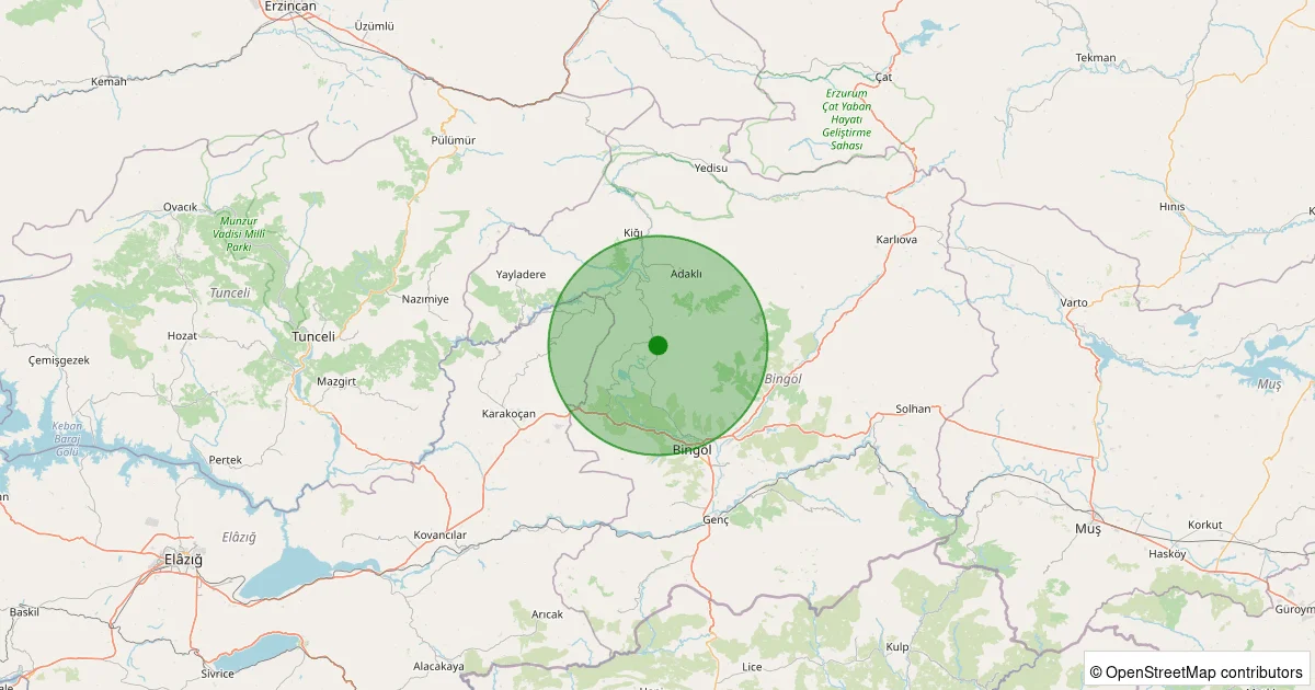 12 Ekim 2025 saat 21:02 - Merkez - Sancak Köyü - 1.90ml depreminin harita gösterimi