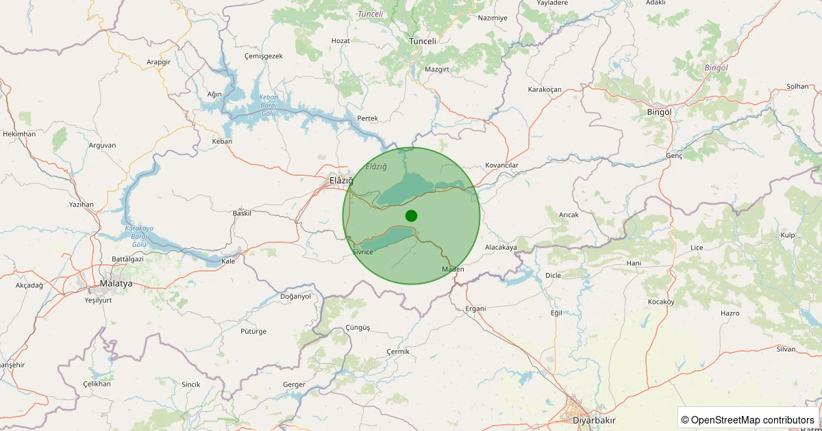 30 Kasım 2025 saat 18:17 - Merkez - Korucu Köyü - 2.00ml depreminin harita gösterimi