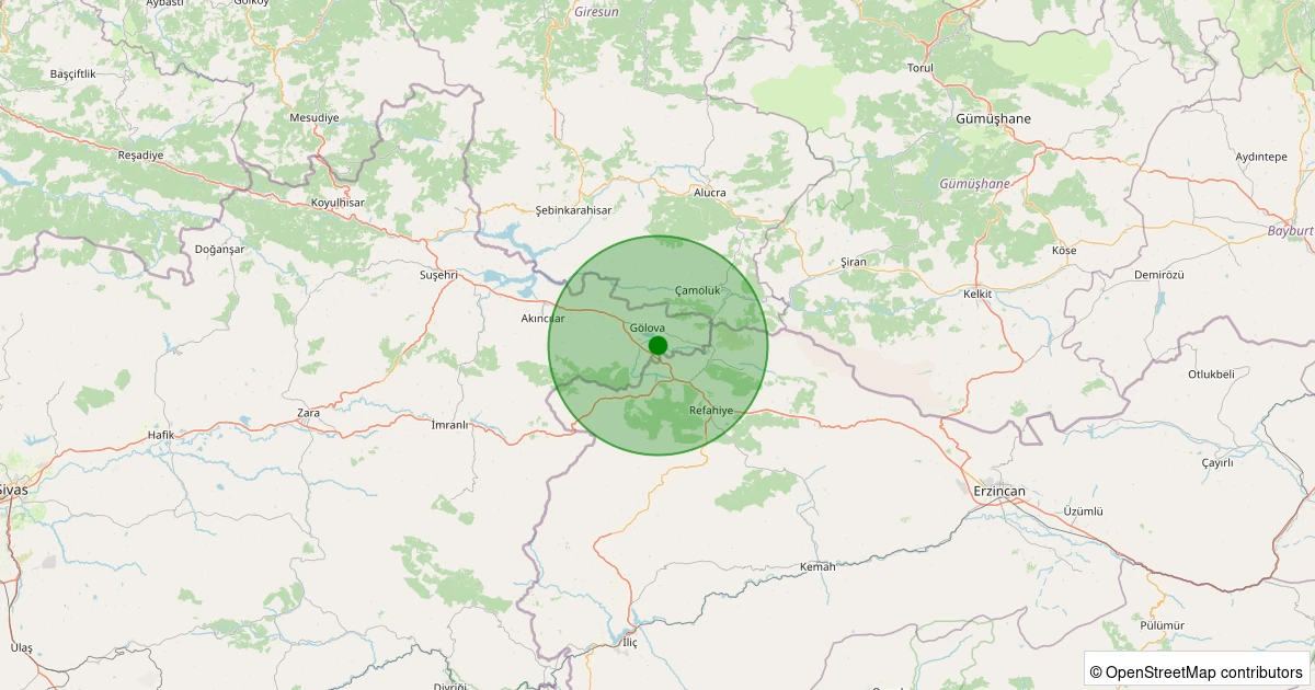 01 Aralık 2025 saat 00:34 - Refahiye - Kanlıtaş Köyü - 2.40ml depreminin harita gösterimi