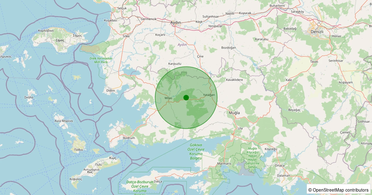 01 Aralık 2025 saat 16:24 - Yatağan - 1.30ml depreminin harita gösterimi