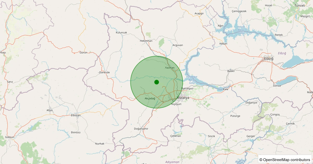 01 Aralık 2025 saat 22:51 - Akçadağ - 3.20ml depreminin harita gösterimi