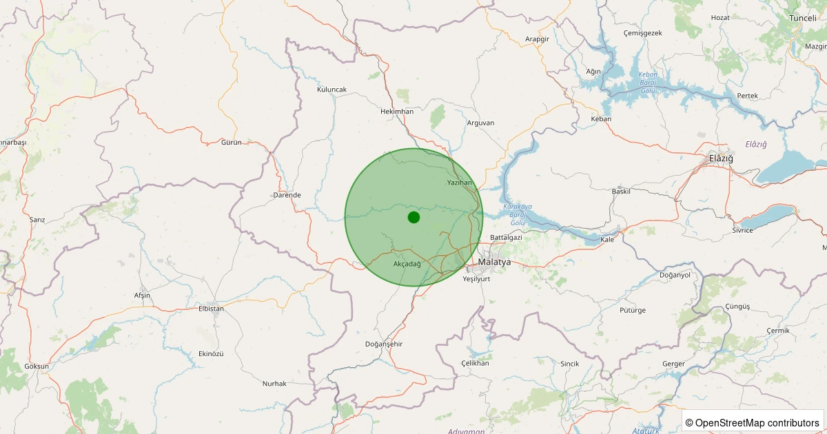 01 Aralık 2025 saat 23:49 - Akçadağ - Keklikpınar - 1.30ml depreminin harita gösterimi