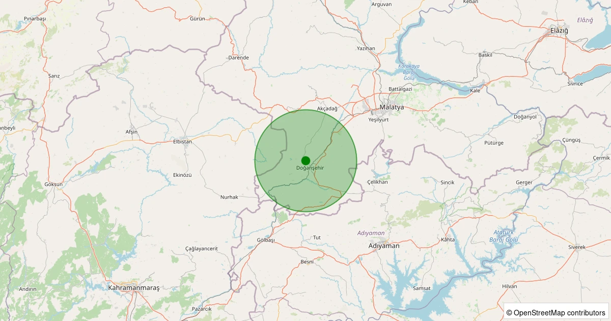 02 Aralık 2025 saat 01:51 - Doğanşehir - Yolkoru - 0.80ML depreminin harita gösterimi