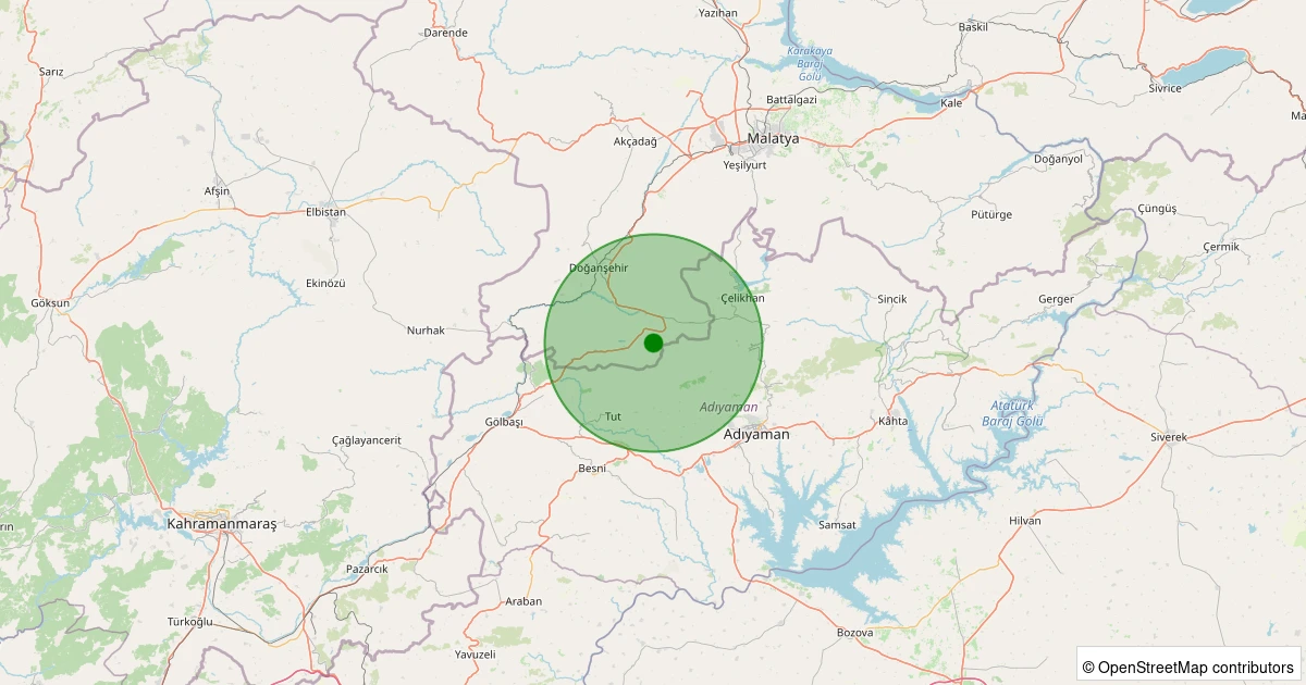 02 Aralık 2025 saat 05:53 - Doğanşehir - Gedikağzı - 1.50ml depreminin harita gösterimi