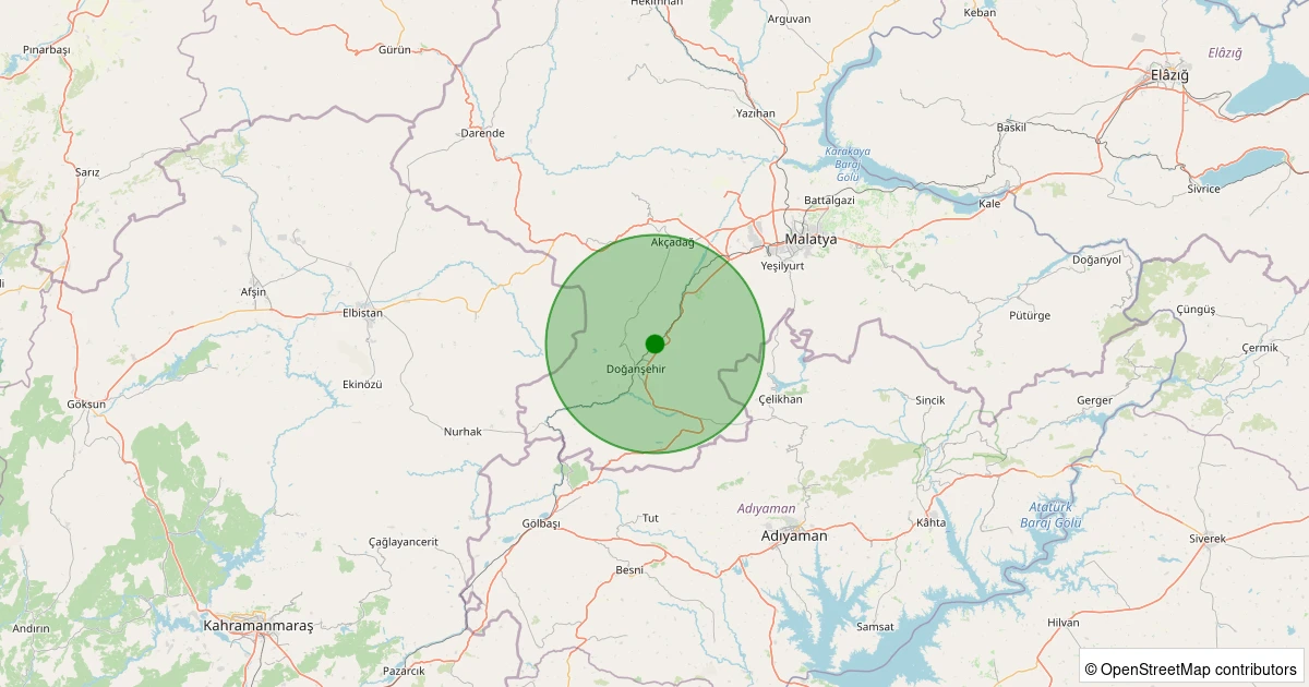 02 Aralık 2025 saat 10:26 - Doğanşehir - Polatdere - 1.60ml depreminin harita gösterimi