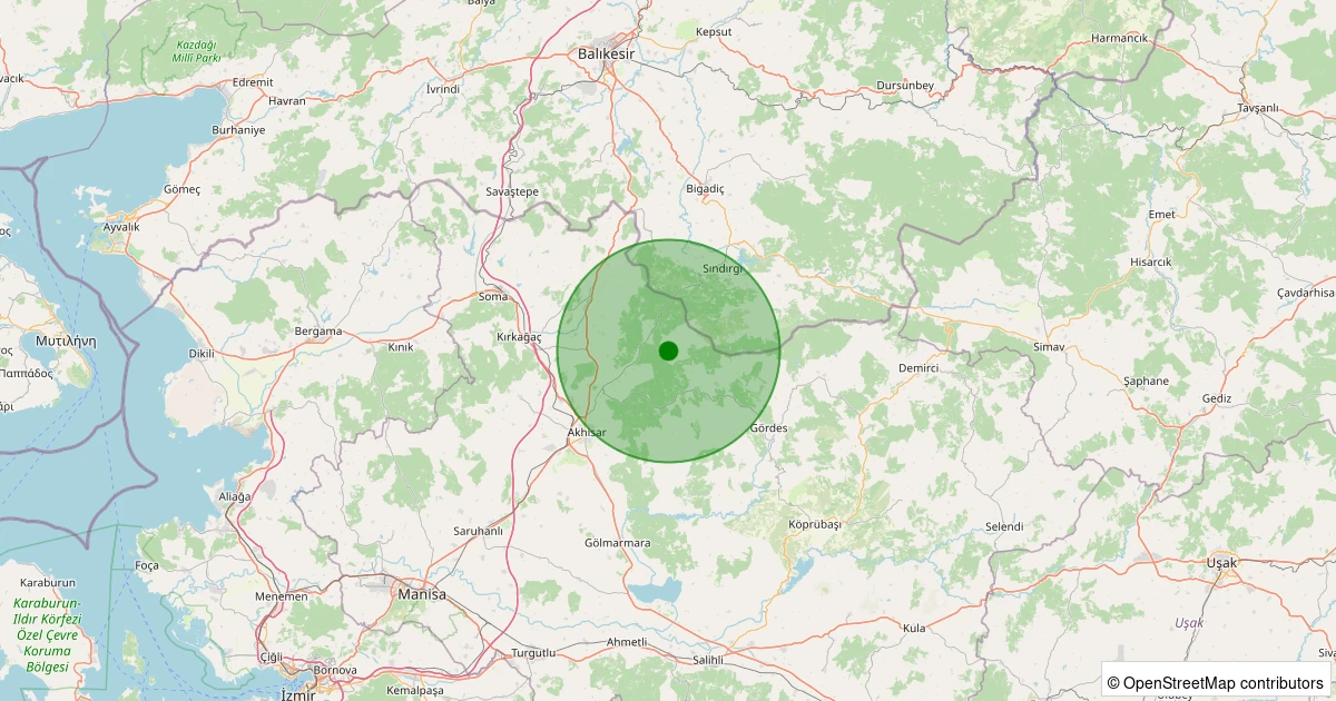 02 Aralık 2025 saat 12:29 - Akhisar - 1.20ml depreminin harita gösterimi