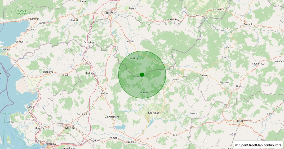 02 Aralık 2025 saat 14:08 - Gördes - 1.50ml depreminin harita gösterimi