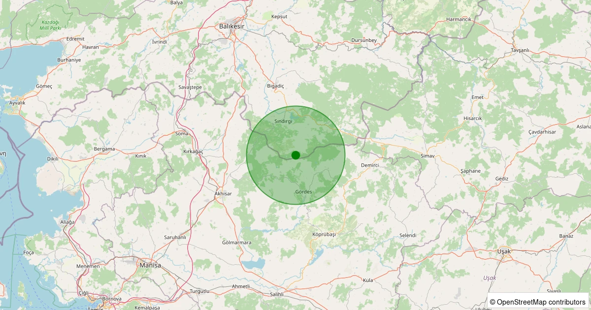 02 Aralık 2025 saat 18:58 - Gördes - 1.40ml depreminin harita gösterimi