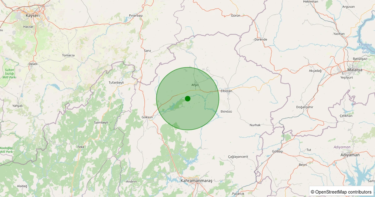 03 Aralık 2025 saat 05:59 - Afşin - Anzorey - 1.40ml depreminin harita gösterimi