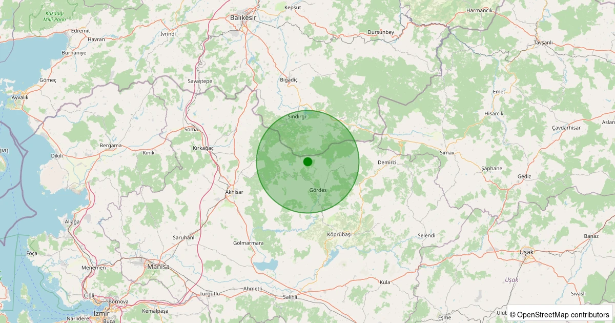 04 Aralık 2025 saat 00:26 - Gördes - Dutluca - 1.30ml depreminin harita gösterimi