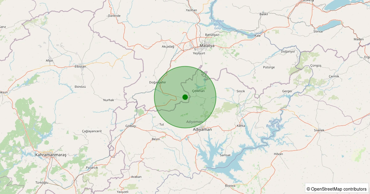 04 Aralık 2025 saat 07:17 - Doğanşehir - Kurucaova - 1.30ml depreminin harita gösterimi