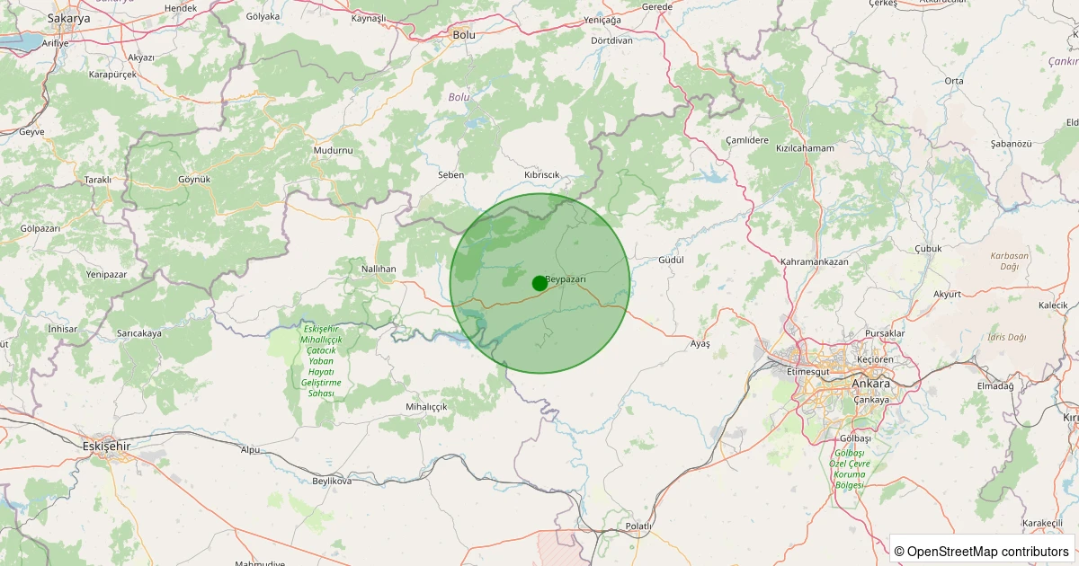 04 Aralık 2025 saat 12:51 - Beypazarı - Dudaş - 1.60ml depreminin harita gösterimi