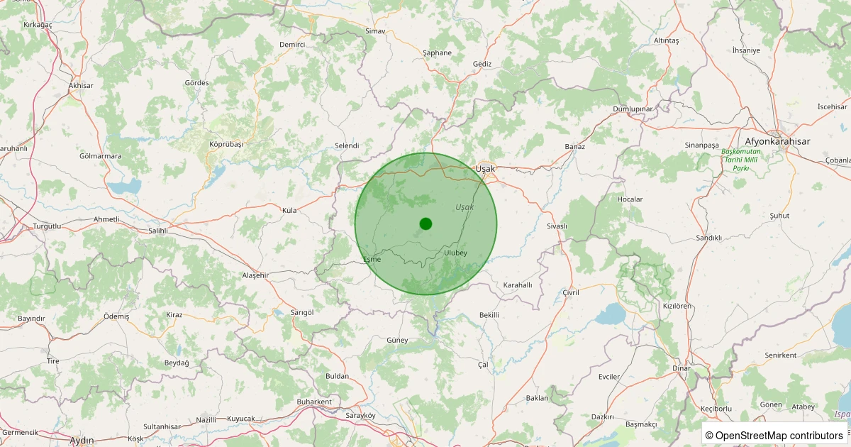 04 Aralık 2025 saat 15:56 - Ulubey - Kışla Köyü - 0.80ML depreminin harita gösterimi