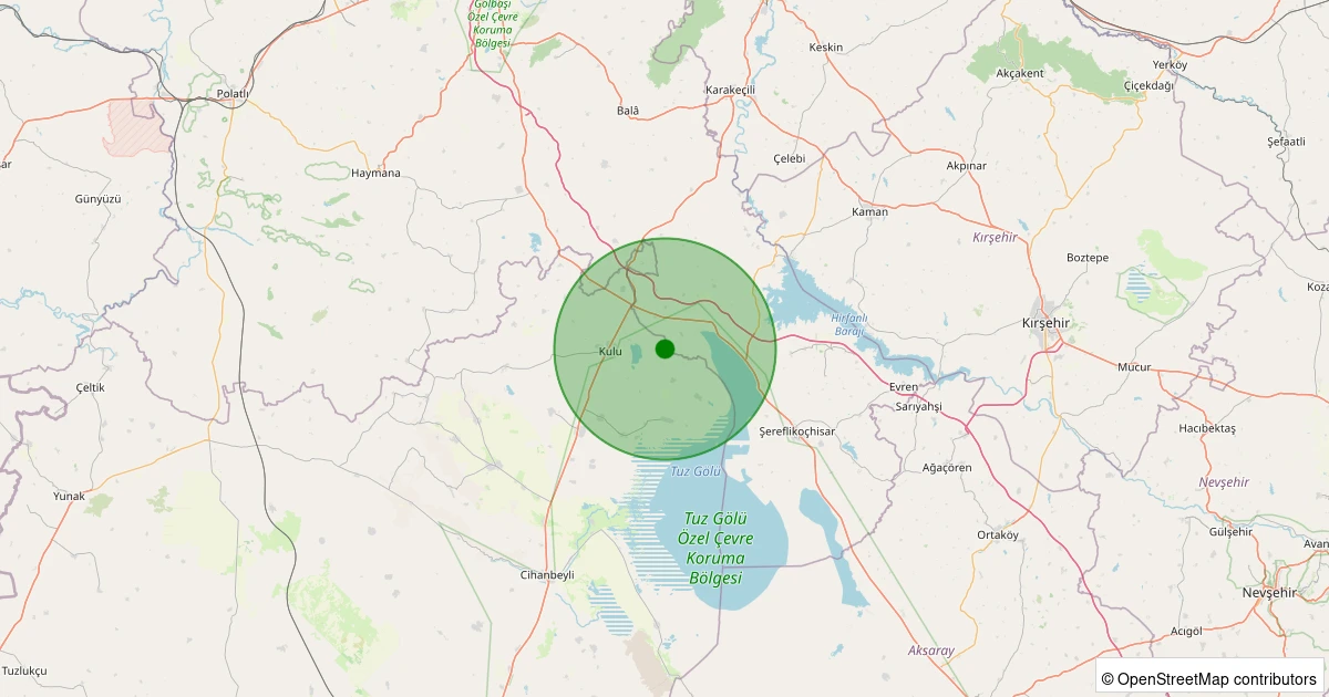 04 Aralık 2025 saat 20:02 - Kulu - Karapınar - 1.30ml depreminin harita gösterimi