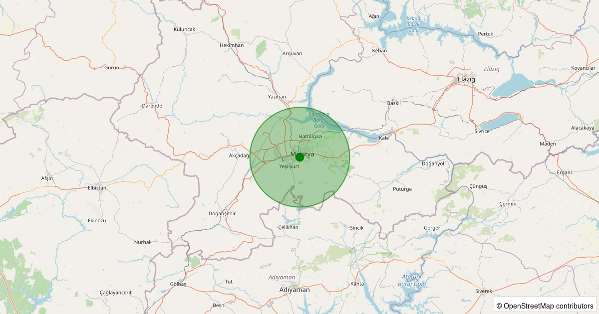 04 Aralık 2025 saat 21:29 - Yeşilyurt - Hacıabdi - 1.00ml depreminin harita gösterimi