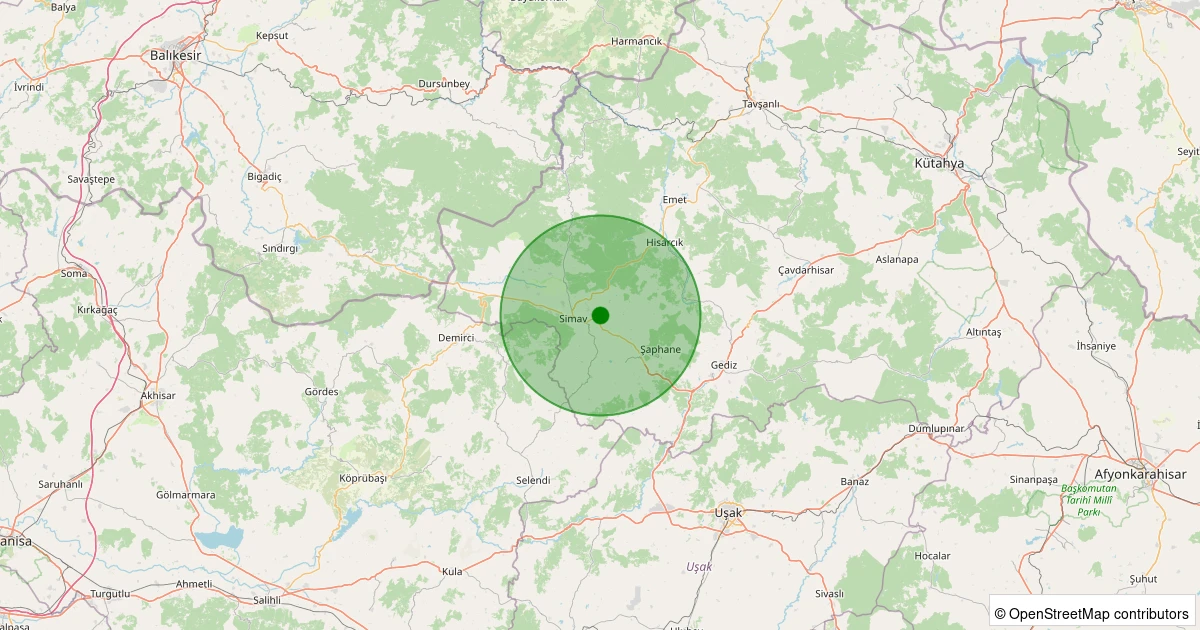 04 Aralık 2025 saat 23:01 - Simav - Söğüt Köyü - 1.10ml depreminin harita gösterimi