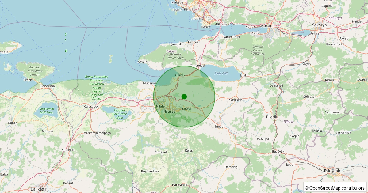 04 Aralık 2025 saat 23:32 - Gürsu - İğdirköyü - 1.20ml depreminin harita gösterimi