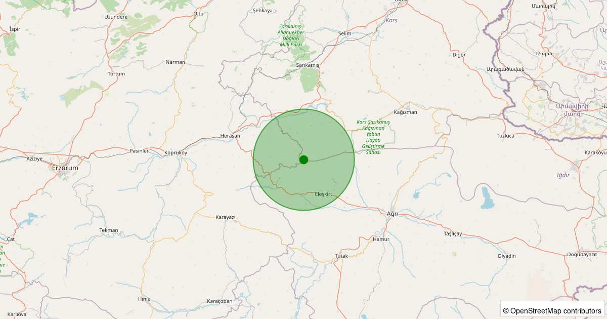 05 Aralık 2025 saat 02:30 - Sarıkamış - Kayalıboğaz Köyü - 1.40ml depreminin harita gösterimi