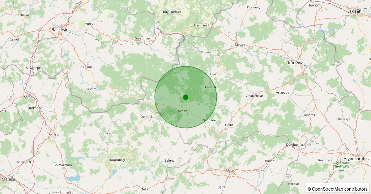 05 Aralık 2025 saat 05:09 - Simav - Naşa/Fatih - 1.00ml depreminin harita gösterimi