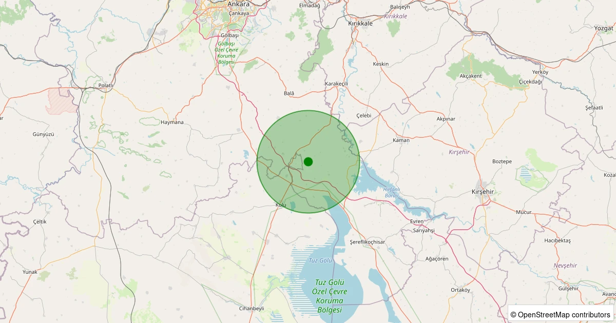 05 Aralık 2025 saat 04:26 - Bala - Suyugüzel - 0.90ML depreminin harita gösterimi