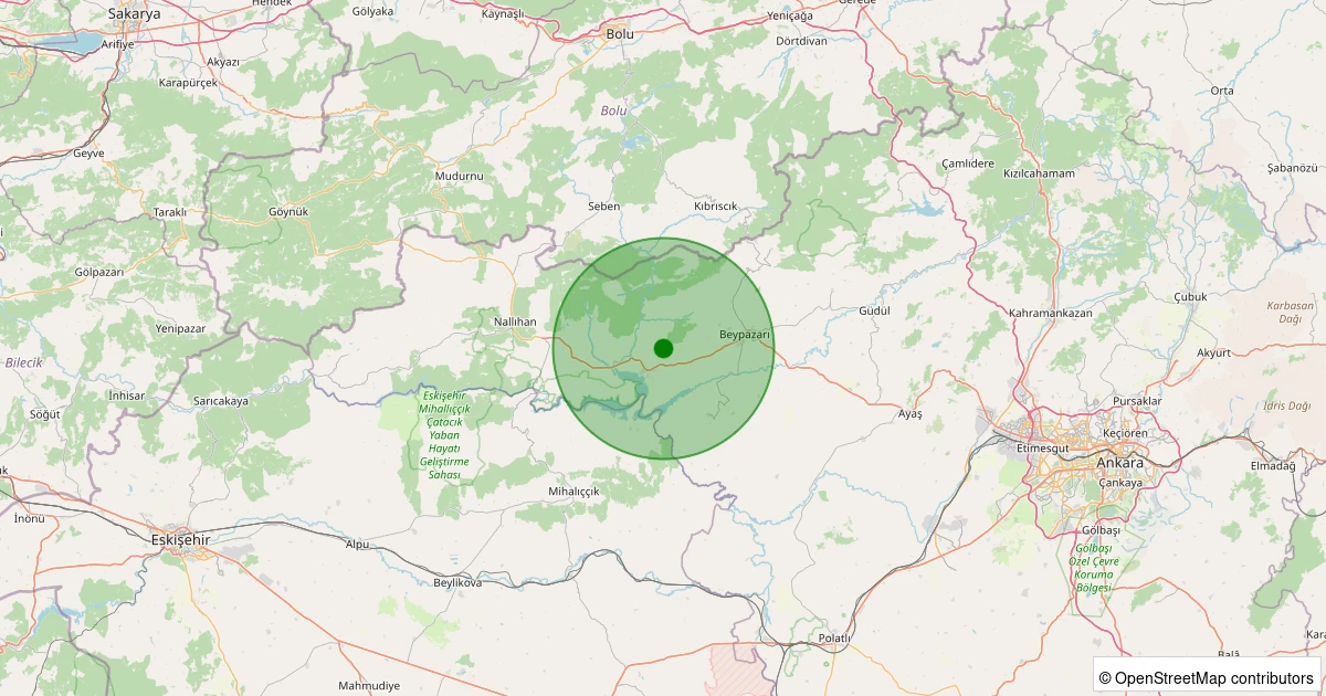 05 Aralık 2025 saat 12:25 - Nallıhan - Uluköy - 1.70ml depreminin harita gösterimi