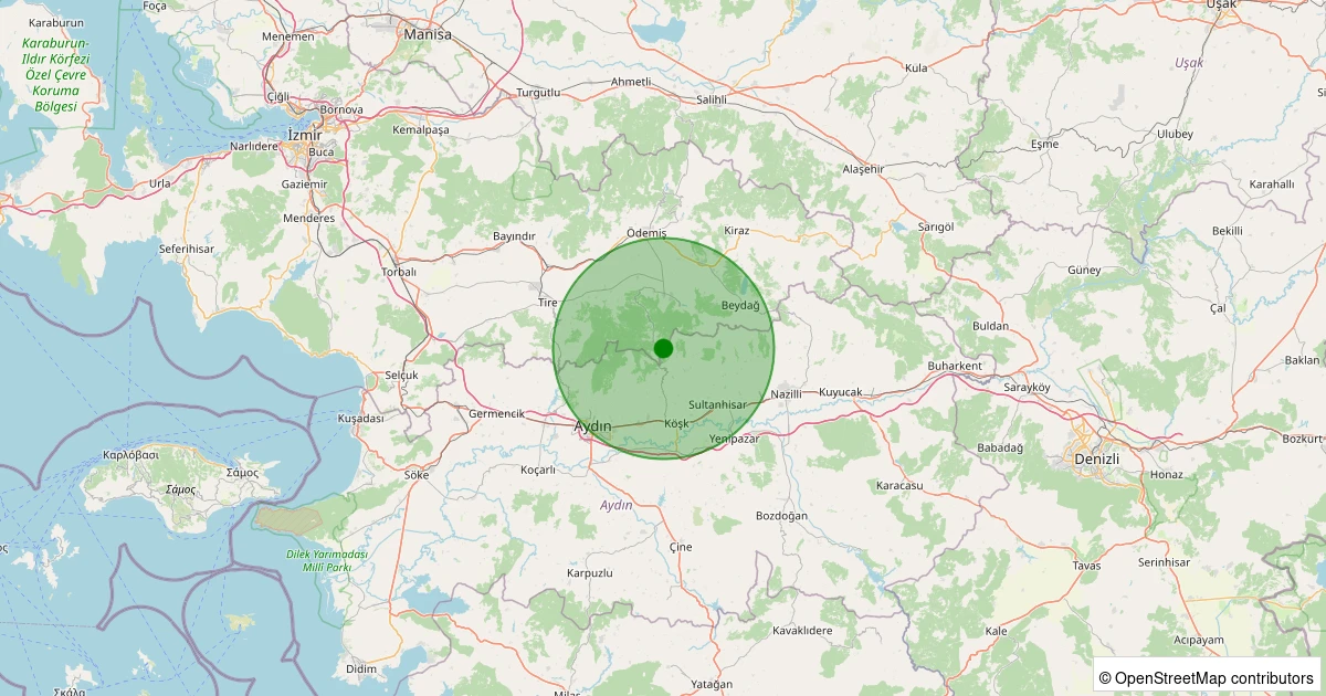 05 Aralık 2025 saat 13:46 - Ödemiş - Çayır - 1.40ml depreminin harita gösterimi
