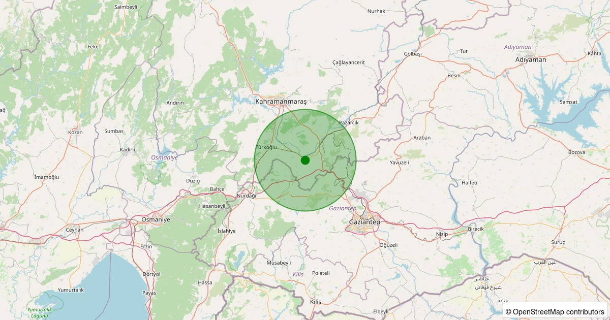 06 Aralık 2025 saat 17:37 - Pazarcık - 2.50ml depreminin harita gösterimi
